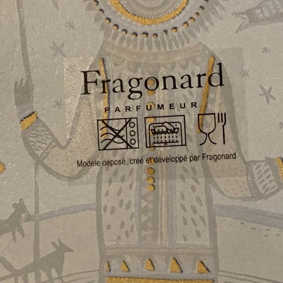 VTG Fragonard Parfumeur Folk Art Glass Decor Plates-Square Set of 4-5.75" D-EUC - Picture 6 of 12